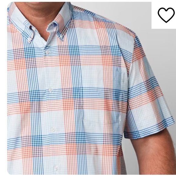 St. John's Bay Performance Classic Fit Short Sleeve Plaid Button-Down Shirt - Picture 3 of 11